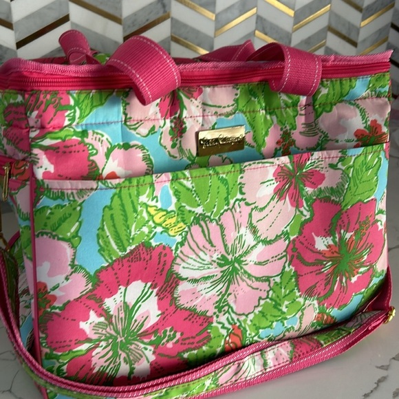Lilly Pulitzer Insulated Cooler Bag Big Flirt Colorful Tote Long Strap/ handles - Picture 2 of 16